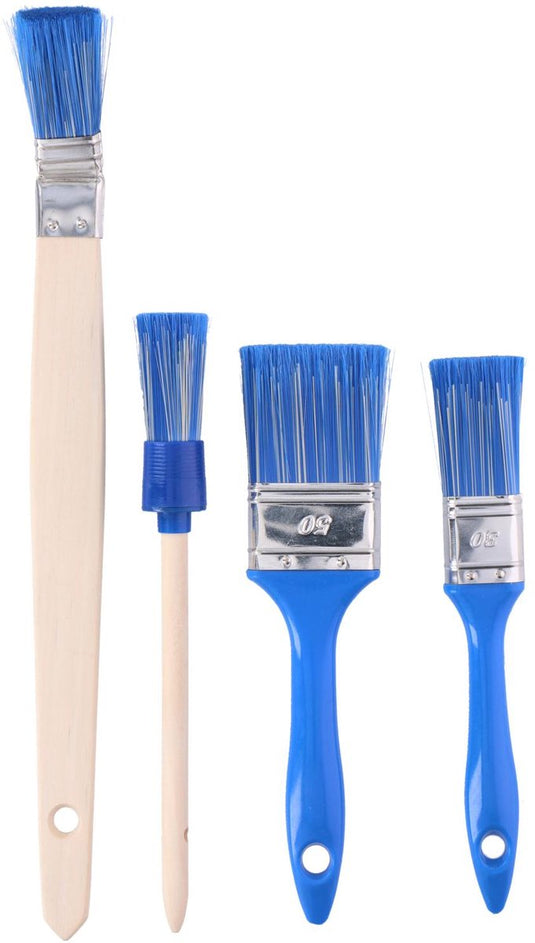 Kinzo universele kwasten set – 4 stuks – platte kwasten, ronde kwast en radiatorkwast – 25, 30 en 50 mm