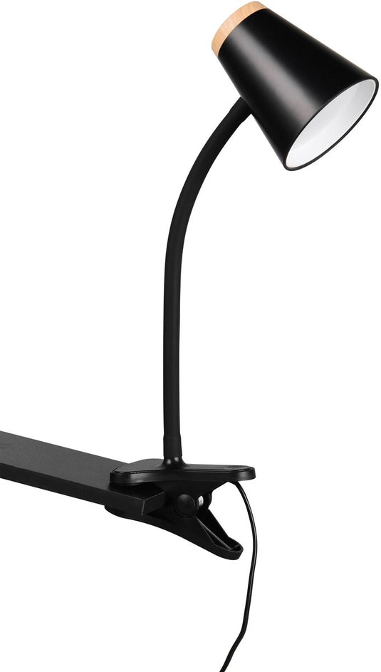 Rl live your light reality pongo - klemlicht - zwart - incl. 1x smd 4,5 w - flexibel - led-printplaat met hoog voltage - niet dimbaar - klemlamp