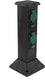 Q-link tuinpaal - 4 x stopcontact - randaarde - ip44 - 40 cm - polypropyleen - zwart