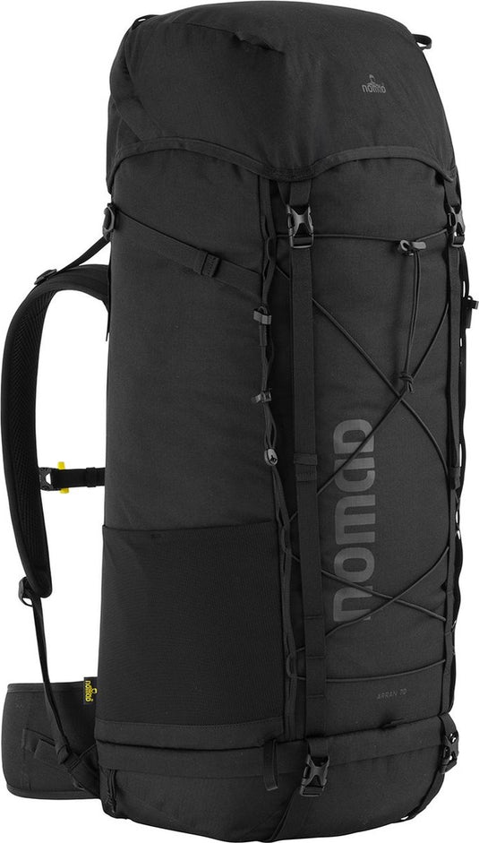 Nomad ® arran 70 liter zwart | backpack dames heren | hiking - trekking rugzak | verstelbaar rugsysteem