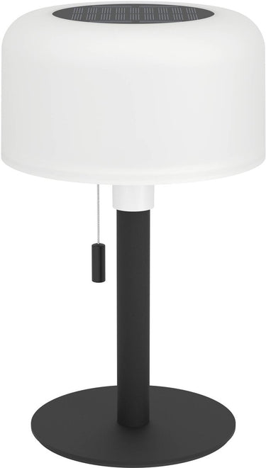 Eglo montapalma tafellamp binnen en buiten - oplaadbaar (tot 60 uur licht) - solar - 25 cm - zwart wit - warm wit licht en instelbaar rgb - draadloos - dimbaar