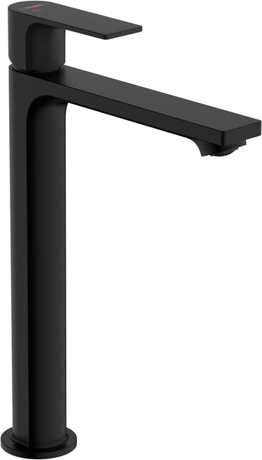 Hansgrohe rebris e - wastafelmengkraan - ééngreeps bediening - coolstart energiebesparend - ecosmart+ waterbesparend - met trekwaste - 240mm maat - mat zwart
