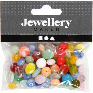 Creativ company https: www.cchobby.nl glazen-kralen-rond-ovaal-cirkel-d-6-13-mm-gatgrootte-0-5-1-5-mm-diverse-kleuren-60-gr-1-doos