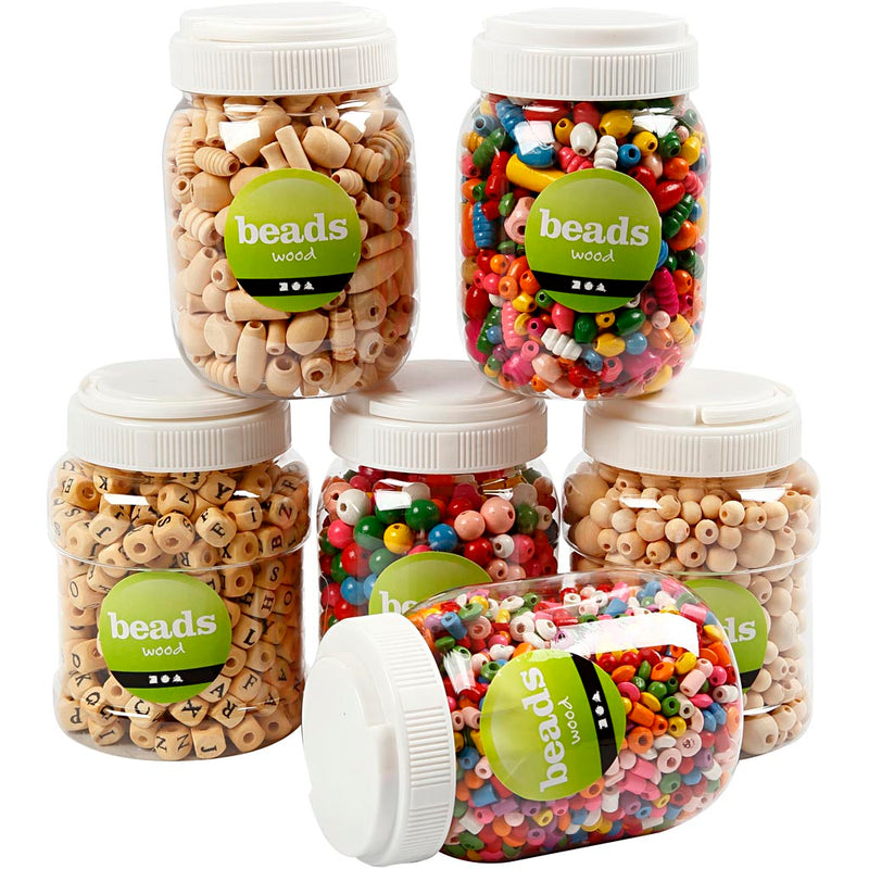 Afbeelding laden in galerijviewer, Https: www.cchobby.nl houten-kralen-d-5-25-mm-6x200-gr-6x400-ml-1-doos
