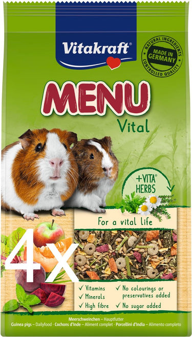 Vitakraft - menu vital - caviavoeding - compleet voer voor cavia's- 4x 3 kg