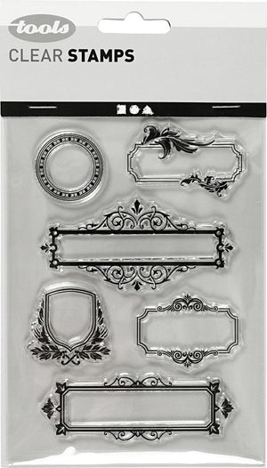 Creativ company cc silicone stempels lijsten ornamenten 15,5 cm