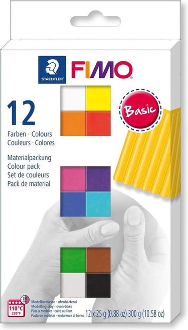 Fimo soft- ovenhardende boetseerklei - colour pack - 12 basiskleuren