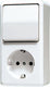 Jung ap600 combinatieschakelaar stopcontact ra alpin wit - 676aww - e3dn2