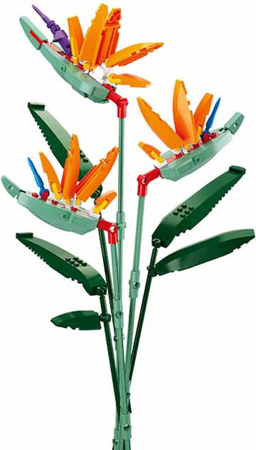 Sluban flowers strelitzia paradijsvogelbloem bouwspeelgoed – constructiespeelgoed bloemen modelbouw – bouwdoos met 269 bouwstenen – m38-b1121c – vanaf 10 jaar