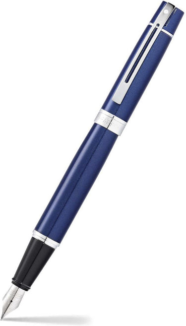 Sheaffer vulpen 300 e9341 - f - glossy blue chrome plated - sf-e0934143