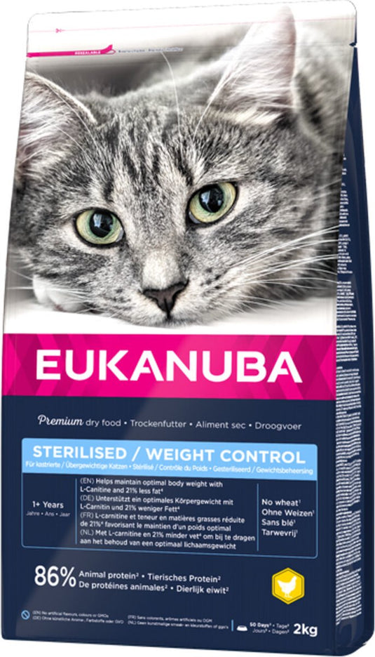Eukanuba kattenvoer adult sterilised - weight control 2 kg