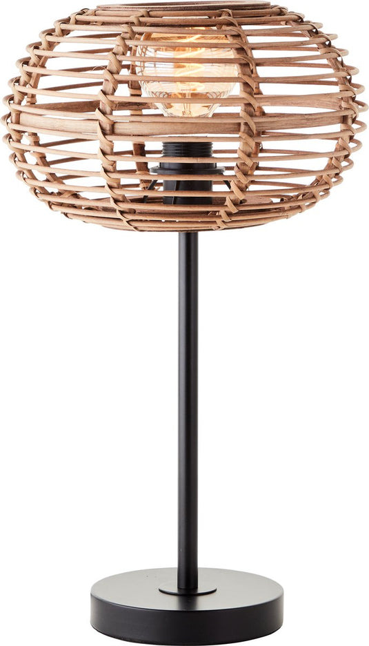Brilliant woodball - tafellamp - e27 - max 1x40w - zwart rotan