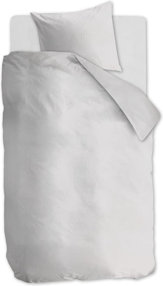 Ambiante cotton uni dekbedovertrek - effen - eenpersoons - 140x200 220 - wit