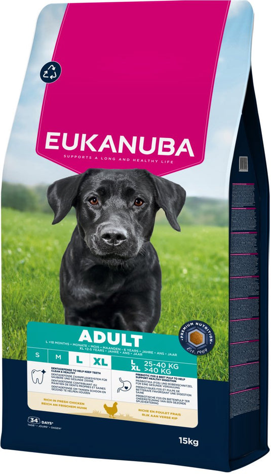 Eukanuba adult large serie - droogvoer voor grote honden - kip - 15kg