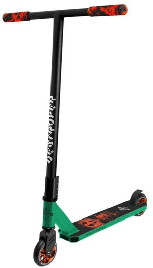 Streetsurfing street surfing destroyer stuntstep beginner - freestyle trickstep - step - 100 mm wielen - skatepark pro scooter - groen