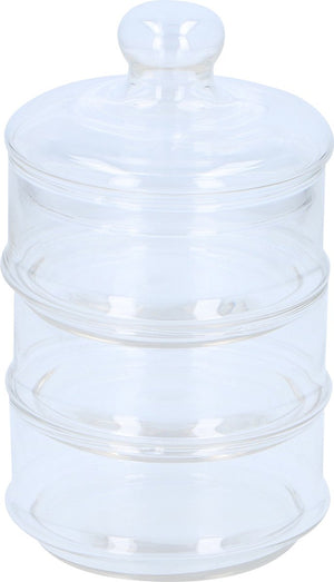 Alpina kitchen home alpina – voorraadpot – 3-laags – transparant – kleurloos – ø12x23cm met deksel snoeppot