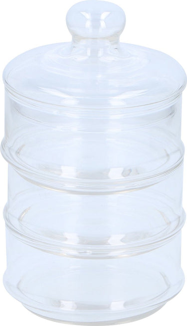 Alpina kitchen home alpina – voorraadpot – 3-laags – transparant – kleurloos – ø12x23cm met deksel snoeppot
