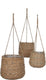 Mica decorations avalon hangpot - set van 3 - h90 x ø30 cm - zeegras - lichtbruin