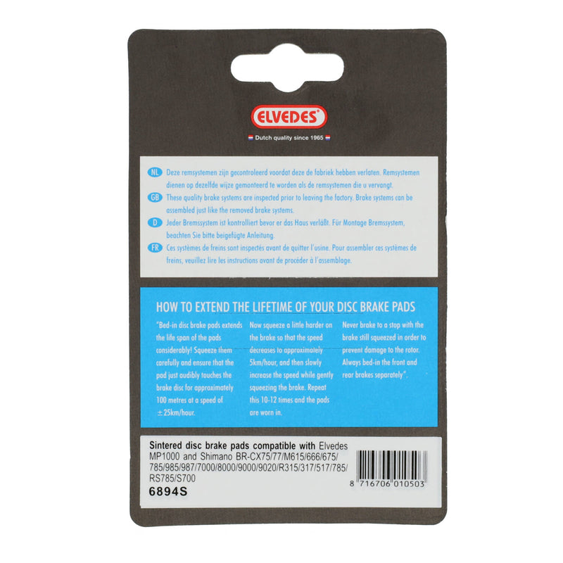 Load image into Gallery viewer, Schijfremblokset Elvedes Shimano BR-M666, M785, M985, M988, R785, RS785 - gesinterd (1 paar)
