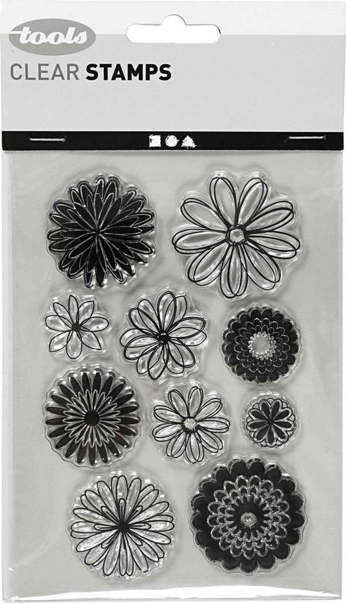 Load image into Gallery viewer, Creativ company silicone stempels bloemen, 1 vel
