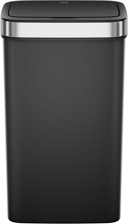 Eko - hana deluxe sensor bin 50 liter - premium resin rvs - zwart - prullenbak