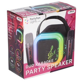 Load image into Gallery viewer, Karaoke duo set 2 micro's + speaker 13x8x14 cm
