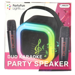 Load image into Gallery viewer, Karaoke duo set 2 micro's + speaker 13x8x14 cm

