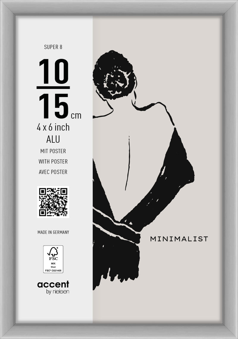 Load image into Gallery viewer, Nielsen design nielsen fotolijst 5411124 super 8 mat zilver 10x15 cm
