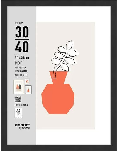 Nielsen design nielsen fotolijst 3230201 wood 19 zwart 30x40 cm