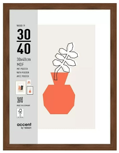 Load image into Gallery viewer, Nielsen design nielsen fotolijst 3230205 wood 19 walnut 30x40 cm

