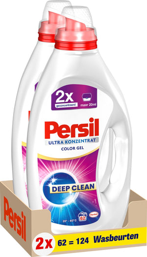 Persil ultra concentrated color gel - vloeibaar wasmiddel - gekleurde was - 124 wasbeurten - duo grootverpakking