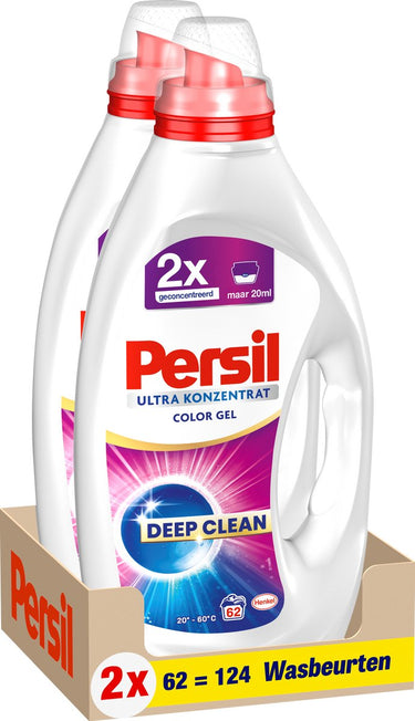 Persil ultra concentrated color gel - vloeibaar wasmiddel - gekleurde was - 124 wasbeurten - duo grootverpakking