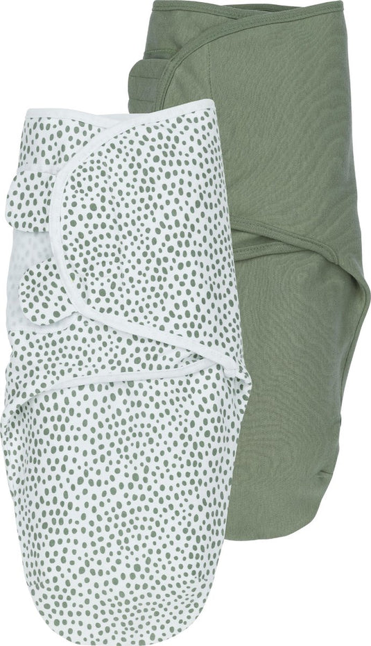 Meyco baby cheetah uni swaddle inbakerdoek - 2-pack - forest green - 0-3 maanden - 1.0 tog