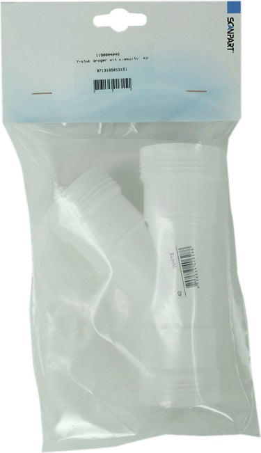Scanpart pvc y-stuk afvoer - geschikt voor wasmachine en droger - hulpstuk - koppelstuk - voor 2 water afvoerslangen