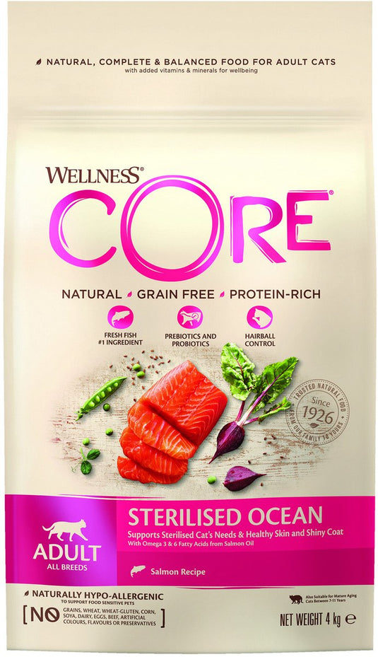 Wellness core grain free cat sterilised zalm - kattenvoer - 4 kg