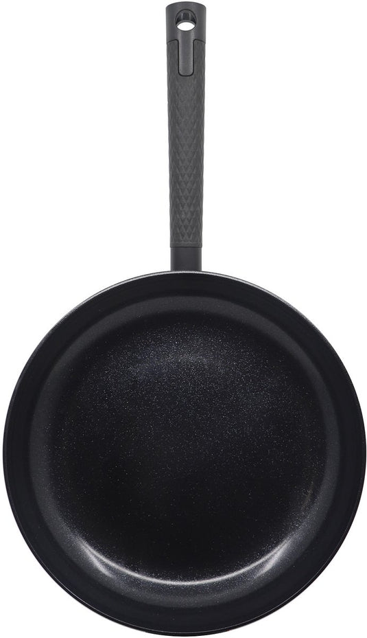 Merkloos sans marque cb chef koekenpan - ø 28cm - 100% pfas vrij - keramische antiaanbaklaag - inductie koekenpan - zwart