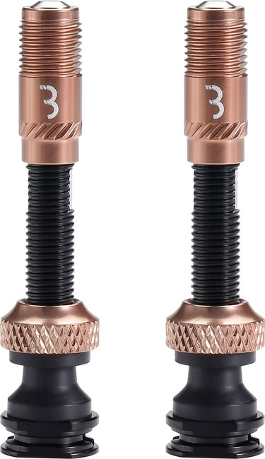 Bbb cycling corecap al valve - tubeless ventielset - 300% meer luchtstroom - universele pomp-compatibiliteit - aluminium - 40mm - 2 stuks - koper - bti-166
