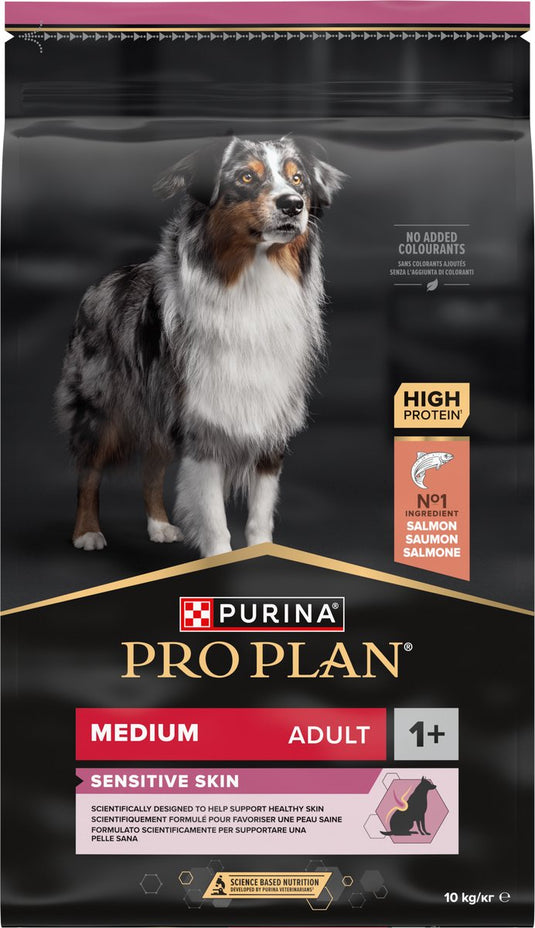 Pro plan purina® ® sensitive skin medium adult - hondenvoer droogvoer - zalm - 10 kg