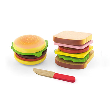 Hamburger en sandwich. +18mnd