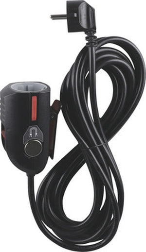 Q-link verlengkabel - met clip, schakelaar en magneet - 3 x 1.5 mmâ² - 5 m - zwart