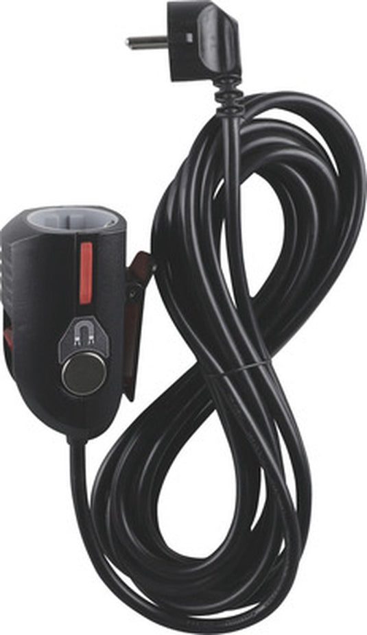 Q-link verlengkabel - met clip, schakelaar en magneet - 3 x 1.5 mmâ² - 5 m - zwart