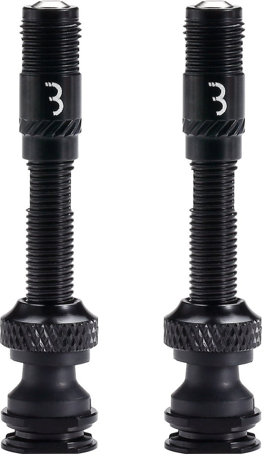 Bbb cycling corecap al valve - tubeless ventielset - 300% meer luchtstroom - universele pomp-compatibiliteit - aluminium - 40mm - 2 stuks - zwart - bti-166