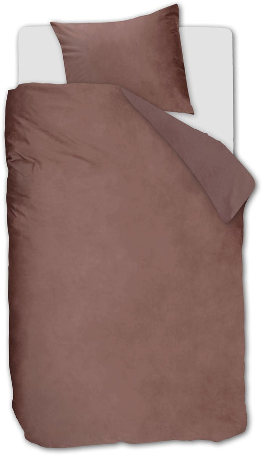 Ambiante velvety dekbedovertrek - eenpersoons - 140 x 200 220 cm - roze