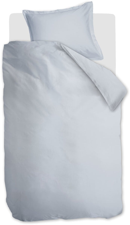 Ambiante satin uni dekbedovertrek - eenpersoons - 140 x 200 220 cm - licht blauw