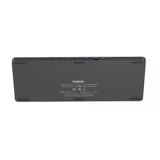 Rapoo uck-6001 ultraslim keyboard 8in1 usb-c multiport hub zwart