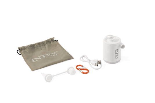 Intex 66647 quickfill tiny air pump met led licht en karbijnhaak
