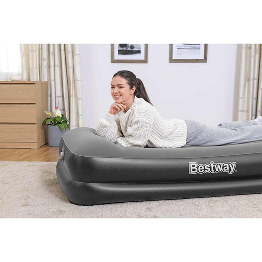 Bestway luchtbed gevlokt met ingebouwde luchtpomp 191x97x46 cm