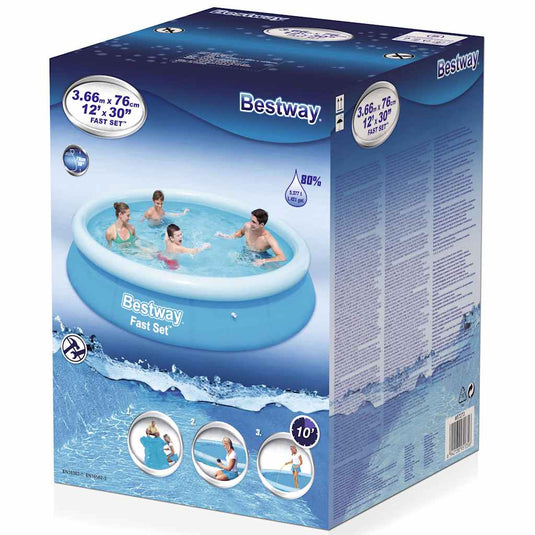 Bestway zwembad fast set opblaasbaar rond 366x76 cm 57273