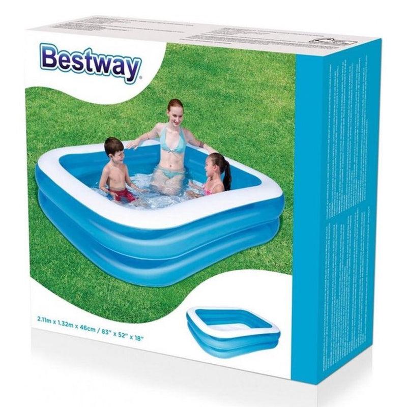 Load image into Gallery viewer, Bestway opblaasbaar zwembad 262x175x51 cm blauw wit

