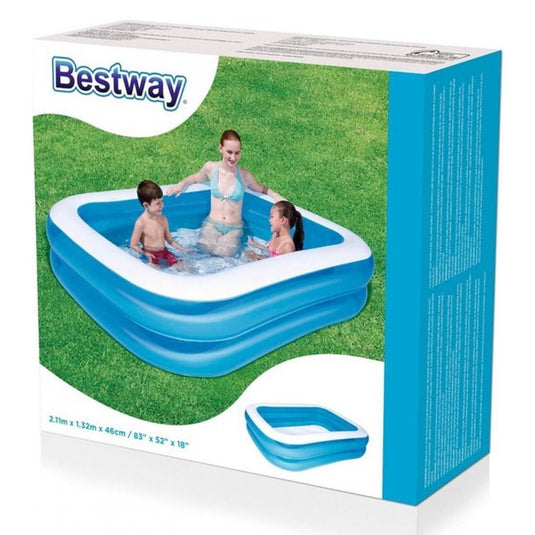 Bestway opblaasbaar zwembad 262x175x51 cm blauw wit